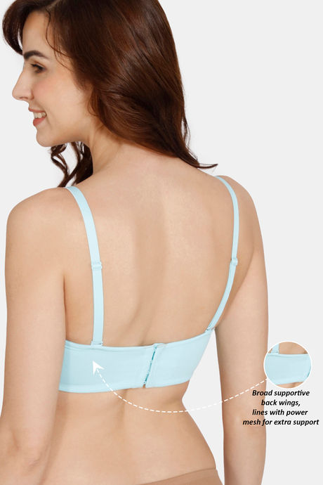 Zivame Innovation Padded Non Wired 3/4Th Coverage Strapless Bra - Tanager Turquoise — image 8